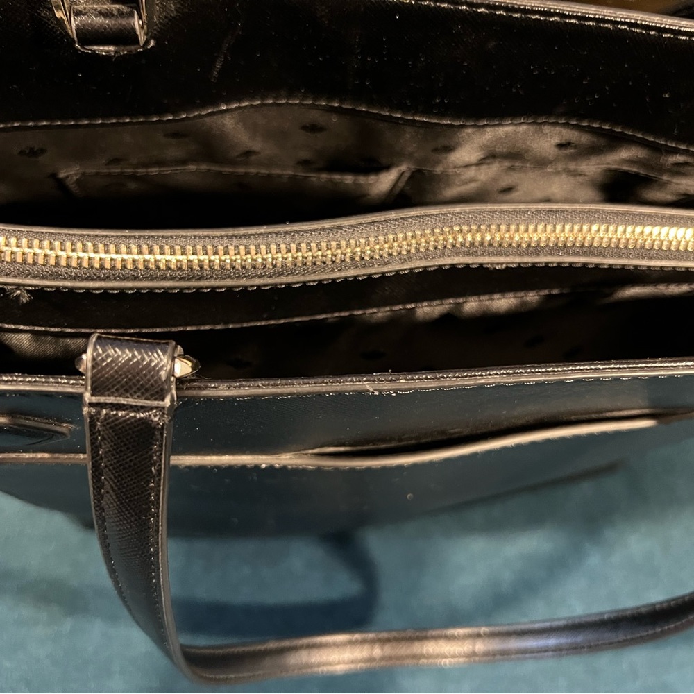 Large black leather Kate Spade tote - Picture 5 of 7